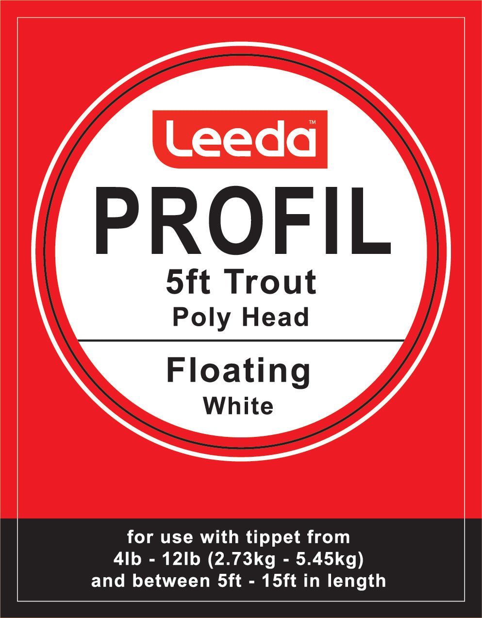 Polyhead Trout 5ft Floating 0IPS Pack of 5 Leaders  Fly Leader Leeda