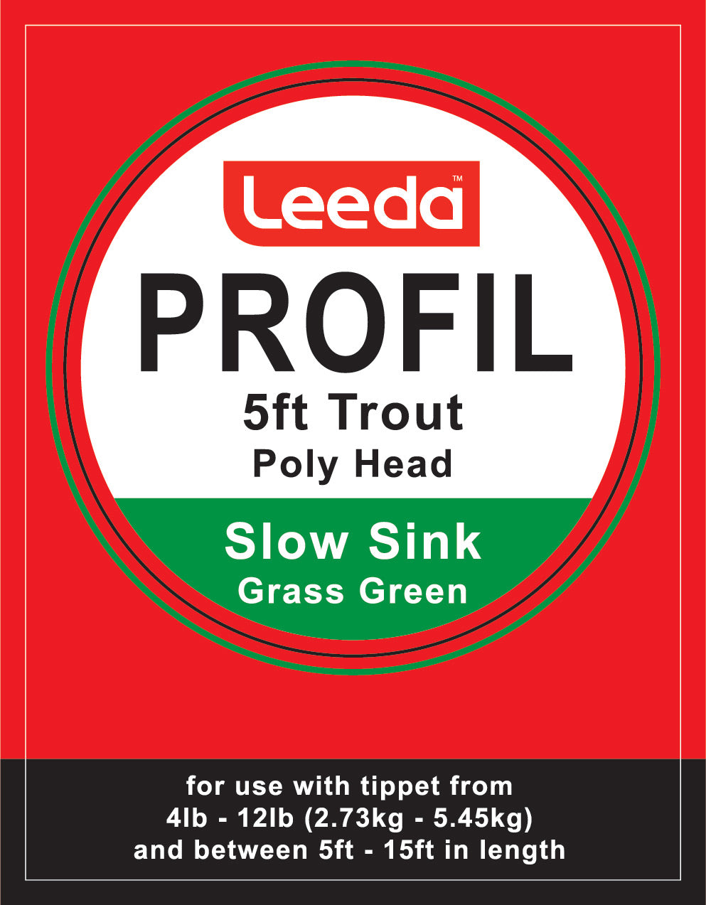 Polyhead Trout 5ft Slow Sink 2.5IPS Pack of 5 Leaders
