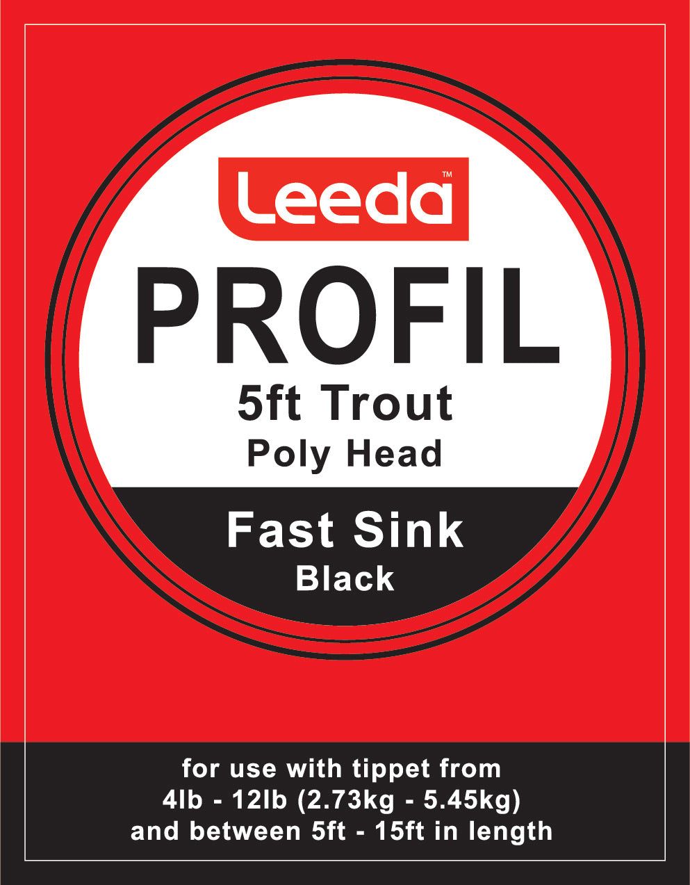 Polyhead Trout 5ft Fast Sink 5IPS Pack of 5 Leaders  Fly Leader Leeda