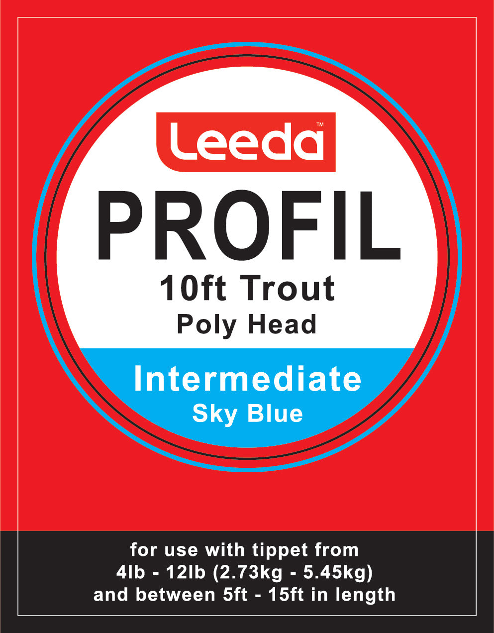 Polyhead Trout 10ft Inter 1.5IPS Pack of 5 Leaders  Fly Leader Leeda