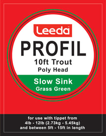 Polyhead Trout 10ft Slow Sink 2.5IPS Pack of 5 Leaders  Fly Leader Leeda