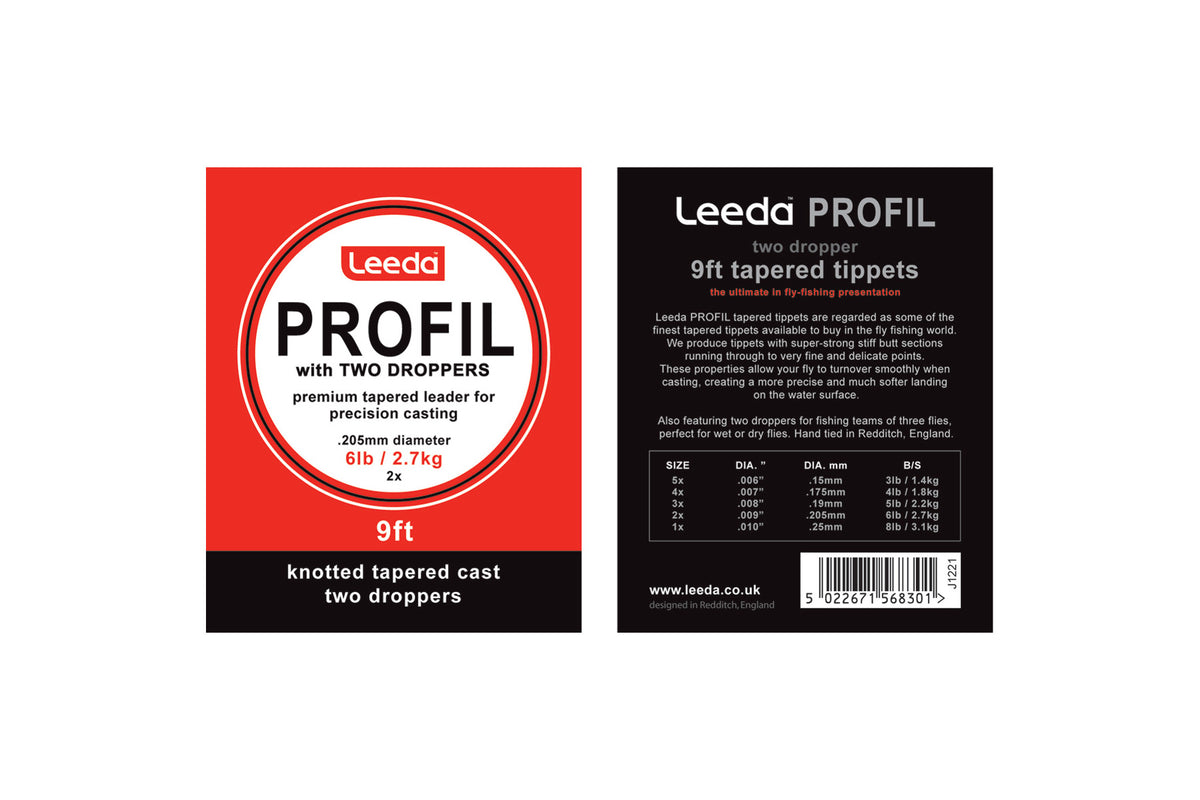 PROFIL Casts Wetfly 6lb Pack of 5 Leaders  Fly Leader Leeda