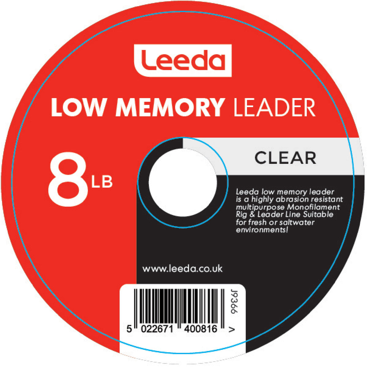Low Memory Leader 8Lb Clear  Rig Body Leeda