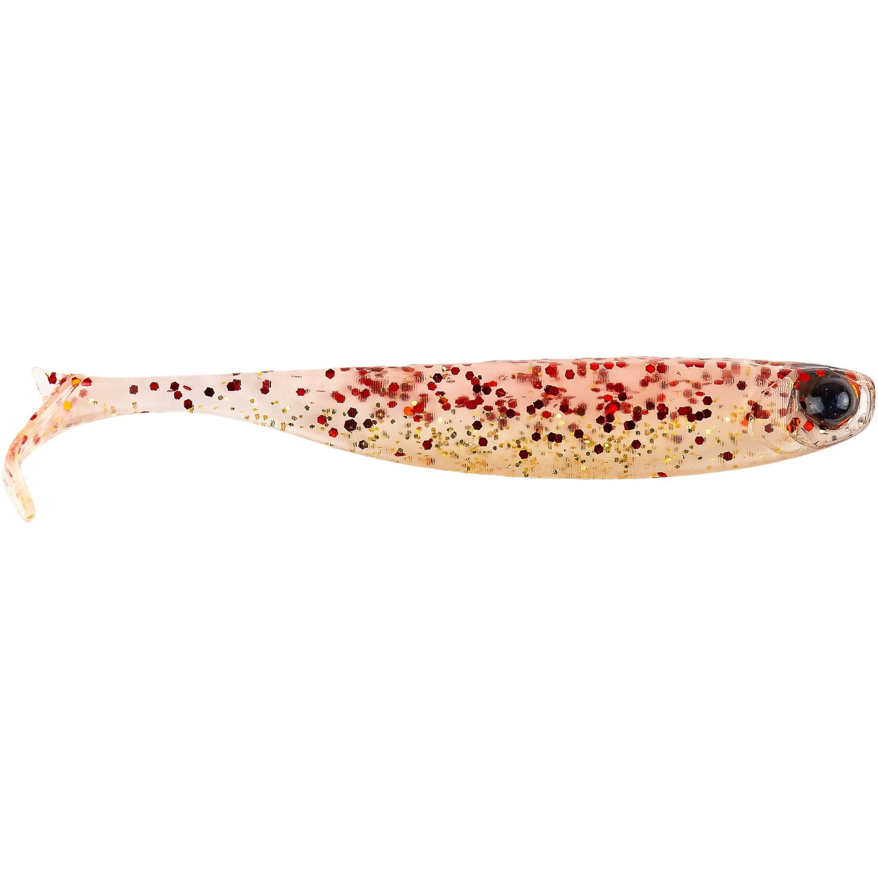 Mezashi Z-Tail Minnow 3.5"  Red Gold Glitter   Leeda